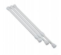 Curtain Rod Extendable Bathroom Spring Loaded White Extendable Telescopic Tension Curtain Rail Pole Voile Rod for Bathroom Kitchen Wardrobe(30-50cm)