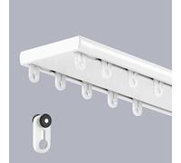 Curtain Rods Ceiling Curtain Track Set Double Row Ceiling Curtain Track Heavy-Duty Curtains Rails ceiling curtain track double Easy Install for Curtains-Room Divider(White,3.5m(11.5ft))