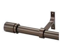 Curtain Rods for Windows 28 to 48 Inches - Aluminium Finials and Brackets - 1 Inch Decorative Window Rods - Adjustable Heavy Duty Curtain Rod - Wall & Ceiling Mounted - Dark Bronze Gold