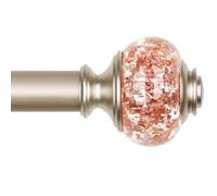 Curtain Rods for Windows 48 to 84 Inch, USFOOK 7/8 inch Rose Gold Curtain Rod 32 to 86 Inch, Telescoping Splicing Drapery Rods with Decorative Translucent Finials