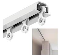 Curtain Rods, Hidden Ceiling Room Divider Curtain Tracks White, Build-in Recessed Single Window Rods, Heavy Duty Rail for Hospital/Salon/Fitting Rooms(183cm (6ft))