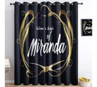 Curtain Simple Barber Shop Poster W 29.5" x L 65" (2 Panels) Black Gold, Blackout Curtain Eyelet Soft Thermal Insulated, Print Darkening Window Drapes Modern Decorative for Bedroom Living Room
