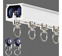 Curtain Single Rail for Wall & Ceiling Mounting, Aluminium High Performance Slide Rails for Windows, Silent Single Curtain Rail System for Living Room, Bedroom (White, 2.9 m)