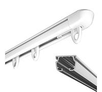 Curtain Single Tracks, Aluminum Curtain Track Set, Ceiling or Wall Mounting, Curtain Rails 100-500Cm/Wall Mounted/4.2M