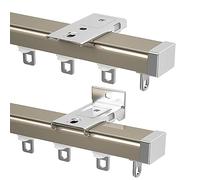 Curtain Single Tracks - For Hanging Curtains Panels, Ceiling Or Wall Mounting 2mm Thick Heavy-Duty Curtain Rails Aluminum Sliders, With Pulleys And Hardware, Easy Sliding Track