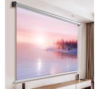 Curtain-Style Manual Pull Down Projection Screen Anti-light Projection Cloth Screen Home Convenient Wall-Mounted 4k HD Bedroom Outdoor Office Hand-Pull Roller Blinds Projector Screen(16:9 72in)