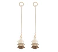 Curtain Tapes with Tassels - Soft Tiebacks for Panel Curtains - Adjustable Rope for Fixing Curtains with Set of Two Holders for Dining Room Bedroom