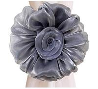 Curtain Tie Backs 1 Pcs Modern Room Buckle Holder Magnetic Curtain Tieback Flower Strap Window Clip-on Rose Tie Decor(Grey)