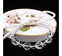 Curtain tie backs，2Pc Crystal Beads Curtain Tieback Home Decor Accessories Curtains Holders Buckle Rope Bling Bead Holdback Window Drape Tie Backs (Color : Navy, Size : 80cm) ( Color : White , Size :