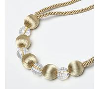 Curtain Tie Backs 2Pc Curtain Tie Backs Rope Curtain Tiebacks With Bling Crystal Beads Curtain Decor Accessories Clips Curtain Holders For Drape Tie Backs For Curtains(Old gold)