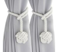 Curtain Tie Backs Cotton Rope Knot Curtain Tie Solid Color Polyester Cotton Curtain Fastener Curtain Accessories Suitable For Curtains Screens Door Curtains Single Beige