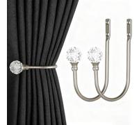 Curtain Tie Backs Hooks, 2 Pieces Wall-Mounted Metal Curtain Tie Backs, Silver Decorative Accents for Vintage Style Home Decor, Suitable for Decorating The Bedroom