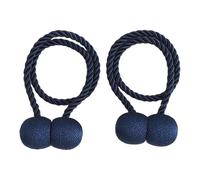 Curtain Tie Backs Pack Of 2 Magnetic Curtain Buckles Polyester Curtain Fixers Suitable For Living Room And Bedroom Navy Blue