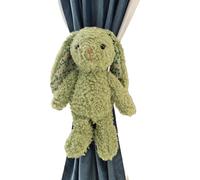 curtain tie backs, Soft Plush Cartoon Holder Straps with Elastic Buckle,for Bedroom Living Room Home Decorations(Green,2)