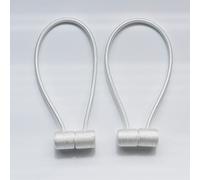 Curtain Tie Backs Strong Magnetic,Metal Curtain Tiebacks Hooks,Tie Clips Curtain Holdbacks Rings for Home Office Window Curtain Straps 1 Pair (white)