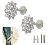 Curtain Tieback Hooks Curtain Tie Backs Decorative Drapery Holders Holdbacks Vintage Wall Mounted Drapery Holdbacks Curtain Pullbacks Curtain Holders Set of 2 (Dark Silver)