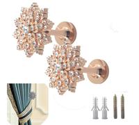 Curtain Tieback Hooks Curtain Tie Backs Decorative Drapery Holders Holdbacks Wall Mounted Drapery Holdbacks Curtain Pullbacks Curtain Holders Set of 2 (Golden)