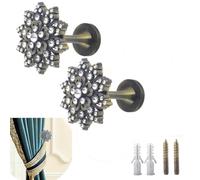 Curtain Tieback Hooks Vintage Curtain Tie Backs Decorative Drapery Holders Holdbacks Tiebacks Wall Mounted Drapery Holdbacks Curtain Pullbacks Curtain Holders Set of 2 (Bronze)