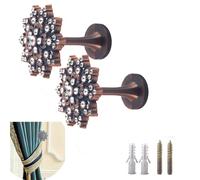 Curtain Tieback Hooks Vintage Curtain Tie Backs Decorative Drapery Holders Holdbacks Wall Mounted Drapery Holdbacks Curtain Pullbacks Curtain Holders Set of 2 (Purplish Red)