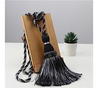 Curtain Tieback Luxury Tassel Rope Sunblind Tieback European Style 2 pcs/set Home Decoration Curtain Holders(black)