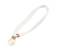 Curtain Tieback with Pearl, Adjustable Rope Curtain Holdback for Home | Stylish Curtain Ties for Thin or Thick Drapes, Modern Curtain Holdbacks for Living Room, Bedroom, 48cm, White, 1 Pack