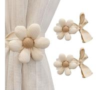 Curtain Tiebacks, 2pcs 3d Flower Curtain Tie Backs Decorative Drapery Rope Elegant Flower Curtain Holdback Window Curtain Holders