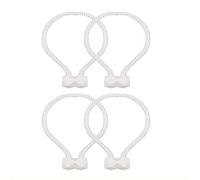 Curtain Tiebacks,4 PCS Magnetic Curtain Tie Backs Curtain Drapes Clips Curtain Clips Rope Holdbacks for Home Office Hotel Window Draperies Decoration White