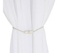 Curtain Tiebacks Cylindrical Magnetic Curtain Tie Accessories Polyester Material Strong Magnetic Adsorption Curtain Fastener 50Cm Long Beige