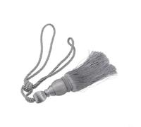 Curtain Tiebacks Rope with Large Ball Tassel Design, 2 Pack Decorative Holdbacks for Drapes and Home Décor, Smooth Glossy Finish, 71cm Total Length, Compatible with Hooks, Suitable(Silver)