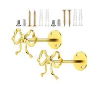Curtain tiebacks, wall mounted curtain holder in bow shape made of metal alloy, 2-piece set, curtain tiebacks for curtains and - for the living room, bathroom, office, cafe, the kitchen