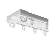 Curtain Track Aluminum Ceiling Track With Track, Roller, And End Cap, Room Divider Conjoined Double Tracks System For Wall Divider Curtain, RV Curtain Rail(White,210CM (6.9FT))