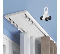 Curtain Track Ceiling Aluminum Alloy Double Row Silent Four Wheel Set for Room Divider Easy Install Suitable for Living Room and Bedroom