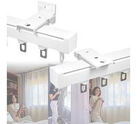 Curtain Track,Ceiling Curtain Track Rail Set with Rollers & Hardware - Aluminum Room Divider Rods, Mute Wall Mount Tracks for Curtains - Available in 50-600CM Lengths