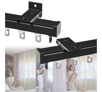Curtain Track,Ceiling Curtain Track Rail Set with Rollers & Hardware, Mute Room Divider Rods, Adjustable Aluminum Curtain Tracks 50-600CM, Easy Wall Mount for Smooth Operation