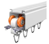 Curtain Track Ceiling Mount Wall Mount Heavy Duty Ceiling Track Room Divider Ceiling Curtain Rail Set Slide Quietly Rail For Window(White,6.5ft(200cm))