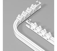 Curtain Track Ceiling or Wall Mount, Cuttable Flexible Curved Slide Rail, 2.0m 2.5m 3.0m 3.5m 4.0m 5.0m 6.0m with Rollers Set, DIY Drill Mount Curved Slide Rail, Smooth Sliding(Wall,1.5m(4.9ft))