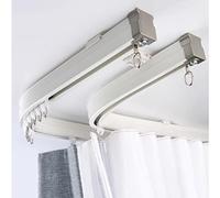Curtain Track Double Curtain Track Ceiling Mount, Sliding Flexible Replace Curtain Rod System, White Curtain Rail for Bay Windows Patio Shower Balcony RV ( Color : Ceiling Mount , Size : 1.3m/4.3ft )