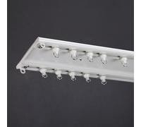 Curtain Track,Double Rail Ceiling Mount, Heavy Duty Windows Drapes Pole for Living Room/Bedroom, 7ft 10ft 12ft 20ft Conjoined