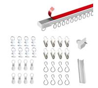 Curtain Track for Ceiling/Wall SelfAdhesive DamageFree Curtain Rod with Clips & Hooks 50cm500cm White Perfect for Smooth Walls RV & Bathroom (420cm/13.8ft)