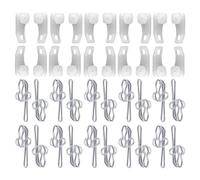 Curtain Track Glider Hooks White Plastic Integra with Pencil Pleat Curtain Hooks for Window and Shower Curtain Combo Pack of 20