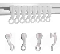 Curtain Track Glider Hooks White Plastic Rail Runners 50 Pack Heavy Duty Swish Drape Gliders Easy Fit Smooth Sliding Roller Pulley Replacements for Ceiling Wall Tracks Caravan Boat Campervan Blinds