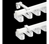 Curtain Track Kits Wall & Ceiling Mounted Track Wave Ripple Fold Curtain Runners Track Aluminium Curtain Single Tracks for Bedroom/Bay/Living Room/Hospital/Patio(280CM(9.2FT))