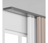 Curtain track, perforated aluminum double row curtain, track silent curtain, room divider curtain track, curtain ceiling track, ceiling curtain track ,for curtains, valances, room dividers(Grey,1.9m)