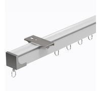 Curtain Track Rail Ceiling Partition Adhesive Window Curtains Rod with Mute Rollers for Room Divider Privacy in Open Rooms(White (top),100cm(3.3′))