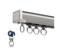 Curtain Track Rails for Curtains, Drapes, Room Dividers, Sliding Curtain Rail for Window, Ceiling/Wall Mounted(Champagne,500cm/16.4ft)