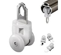 Curtain Track Roller, Curtains Rail Gliders, Nano Silent Curtain Track Pulley, Curtain Rod Pulleys Replacement, Window Decoration Accessories, Pom Material Wheel Frame, White, 20pcs[Energy Class A]