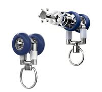 Curtain Track Rollers 20 30 40 50 60 70 80 100 200 PCS, Curtain Tracks Pulley Mute Roller Hook Runners, Runner Sliders for Ceiling Wall Mount Curtain Tracks, Easy to Install(Blue,30pcs)