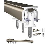Curtain Track Set 1m-6m Ceiling or Wall Mount, Heavy-Duty Aluminum Rail for Curtain Panels, Room Dividers