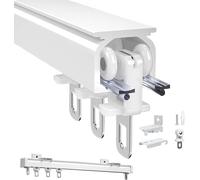 Curtain Track Set 1m-6m Ceiling or Wall Mount, Heavy-Duty Aluminum Rail for Curtain Panels, Room Dividers