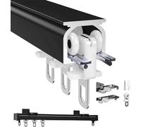 Curtain Track Set 1m-6m Ceiling or Wall Mount, Heavy-Duty Aluminum Rail for Curtain Panels, Room Dividers